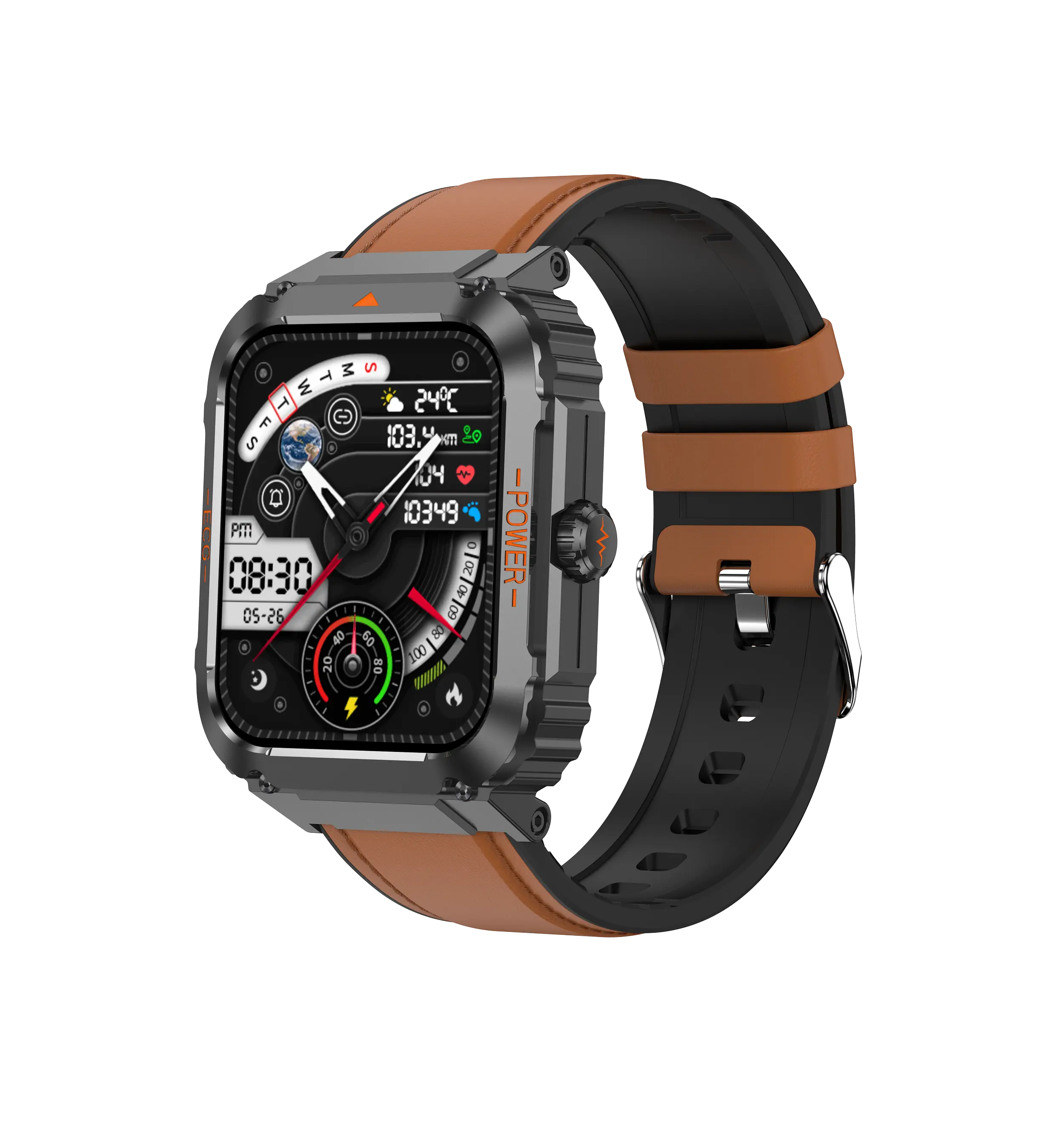 Smart Watch Outdoor sports,Military, 5ATM Waterproof Rugged Tactical Smartwatch with Compass 2.02" HD Large Screen Fitness Watch with Heart Rate Blood Pressure Sleep Monitor for Android iOS