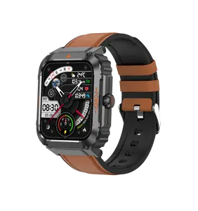 Smart Watch Outdoor sports,Military, 5ATM Waterproof Rugged Tactical Smartwatch with Compass 2.02" HD Large Screen Fitness Watch with Heart Rate Blood Pressure Sleep Monitor for Android iOS