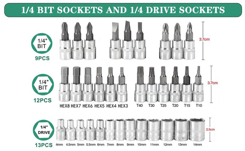 46pcs Car Repair Machinery Tools Set, Household Machinery Tools, Socket Wrench Diy Repair Tool Kit, Ratchet Screwdriver Compatible with Car Repair & Bicycle Repair, Hardware Toolbox Compatible with Auto Repairing, Valentine's Day Gifts for Husband and Man