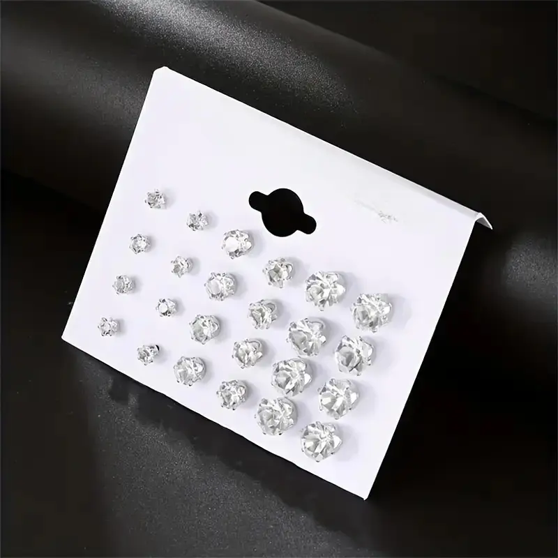 12PCS Earrings Set for Men Women Multiple Models Sparkling Elegant Design Versatile for Any Occasion