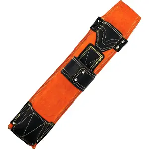 Flame-Resistant Electrode Bag Cowhide Leather Welding Rod Holder Wearable Thickened Storage Pouch