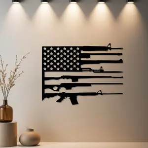 HousewarmingGift|1pc Patic American Flag and Rifles Christmas Candles Home Decor, Patic American Flag and Rifles Christmas Candles Decoration with Premium Finish - Ideal Gift for Desktop Decor & Anniversary & Autumn Harvest & Wedding & Christmas