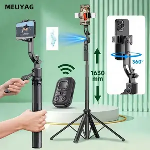 MEUYAG 1.62m AI Follow-Up Selfie Stick Fully Automatic with Bluetooth Remote, Intelligent Anti-Shake Pan Tilt Handheld Gimbal for TikTok Videos, Travel Vlogging, and Outdoor Shooting