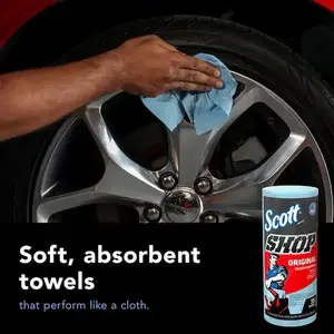 Scott Original Blue Shop Paper Towel Roll 55 Sheets per Roll Long Lasting for Cleaning & Household Chores