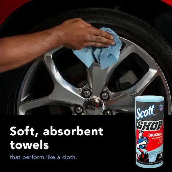 Scott Original Blue Shop Paper Towel Roll 55 Sheets per Roll Long Lasting for Cleaning & Household Chores