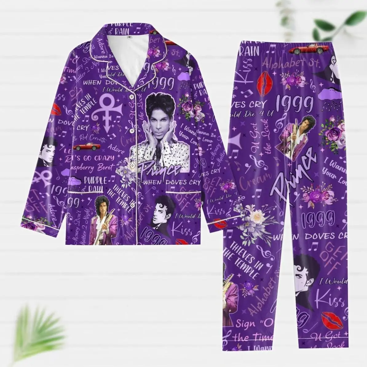 Prince Pajamas Set, Prince Tour Pajama Women, Purple Rain Shirt, Holiday Pajamas, Pajamas For Party, Prince Merch Shirt, Music