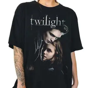 Twilight Saga Retro Graphic Tshirt, Vintage Bella Loca Shirt, Edward Cullen, Matching Group Tee, Gift For Fan, Unisex Top Streetwear Round Neck Black