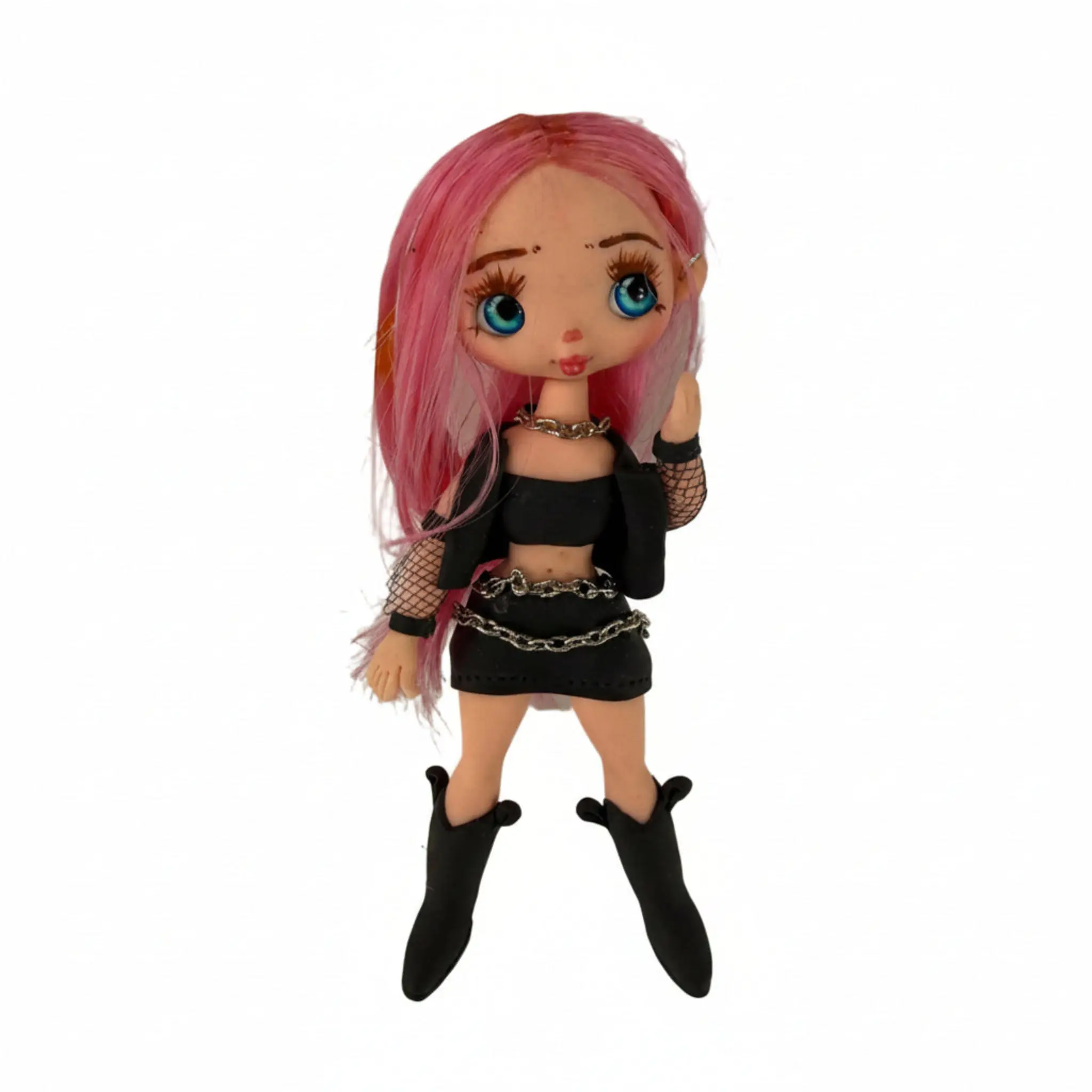 Gothic Lolita Pink Hair Doll for DIY Crafts | Flex Cold Porcelain Doll
