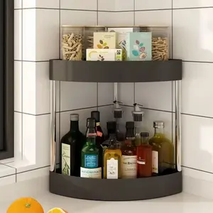 Home Kitchen Corner Shelf Multi-layer Spice Organizer Bathroom Corner Triangle Organizer Washstand Corner Shelf