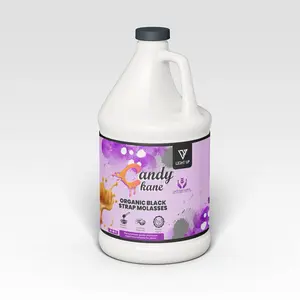 Light Up Candy Cane Organic Black Strap Molasses Product in White Bottle