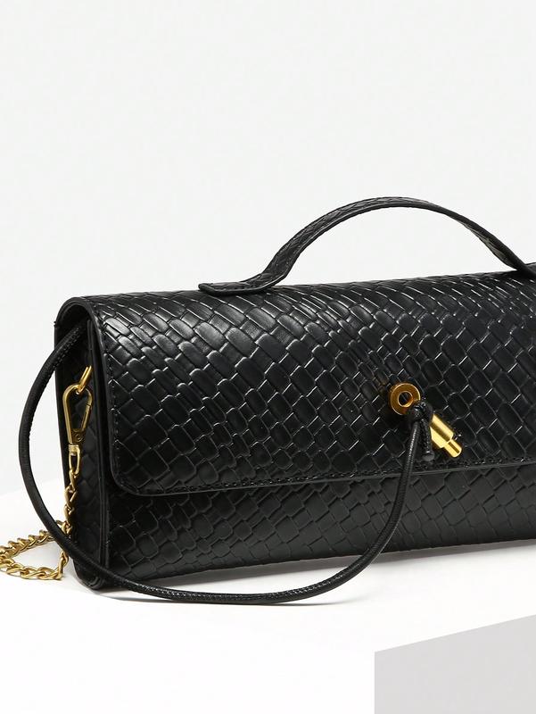 Women Vintage Minimalist Faux Woven Texture Anguera Red Retro Flap Lock Large Capacity Clutch Bag Handbag Shoulder Bag For Evening Parties Daily Wear Fashionable Clutch Bags Party Bags Perfect For Party Wedding Prom Dinner