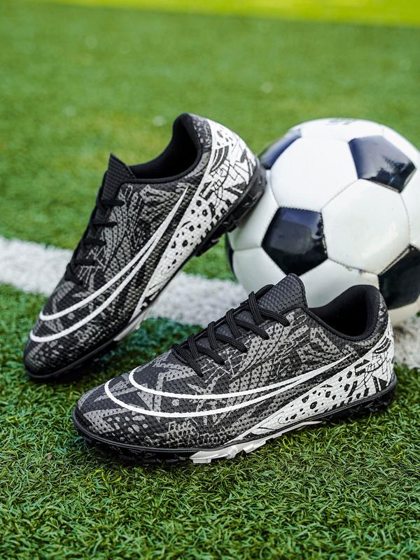 Unisex Blue - Silver - Black Contrast Football Shoes, Soccer Cleats, Personalized Texture Design, Breathable and Wear - resistant Upper, Strong Grip Studs for Better Field Performance, Ideal for Football Training and Matches