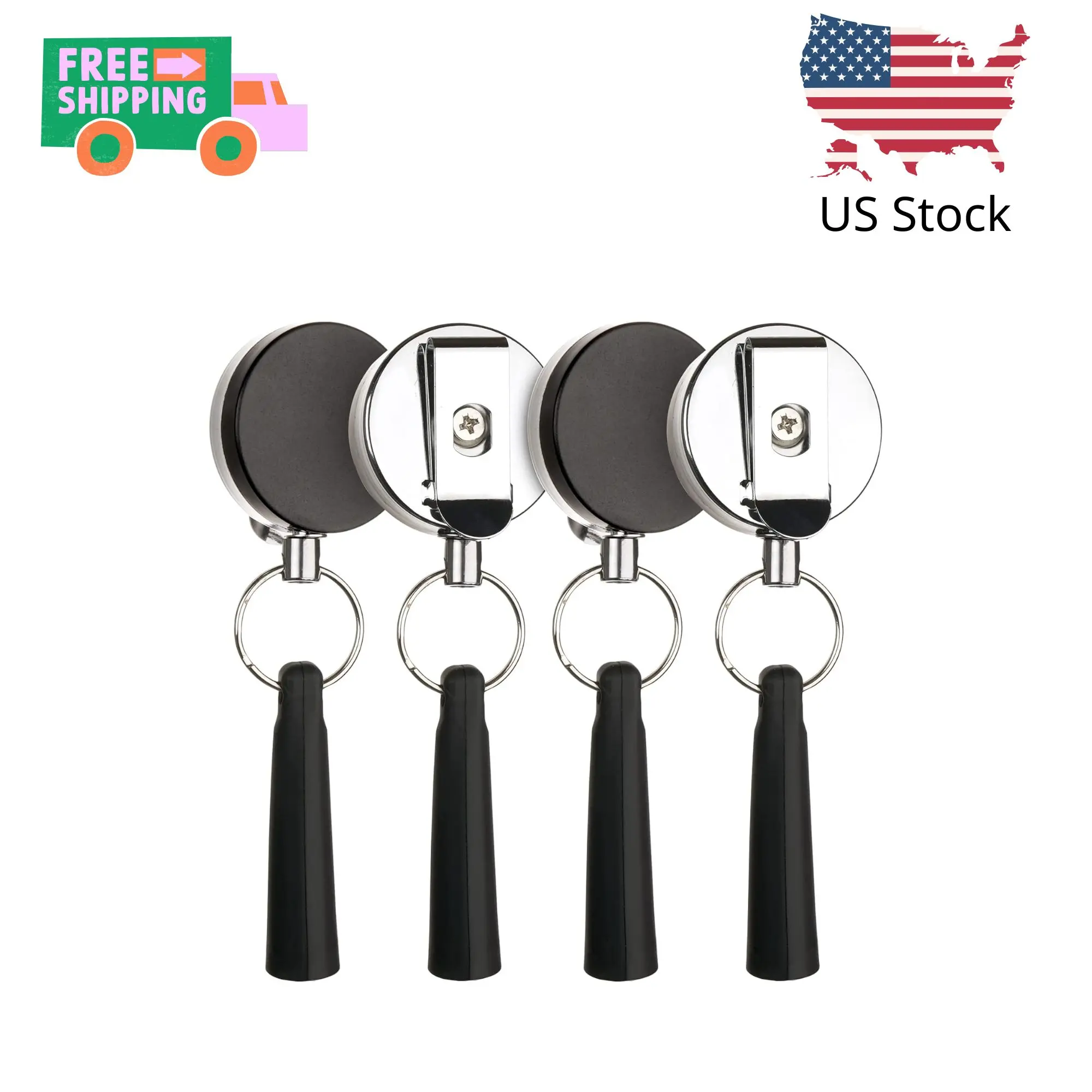4 Pieces Heavy Duty Retractable Pull Pen Pencil Holder,Ideal Grip for Markers and Carpenter Pencils
