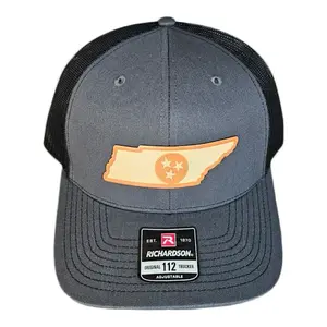 Tennessee Tristar - Richardson 112 Trucker Hat with Snapbexx Patch - Black Mid-Profile Adjustable Snapback Hat for Adults