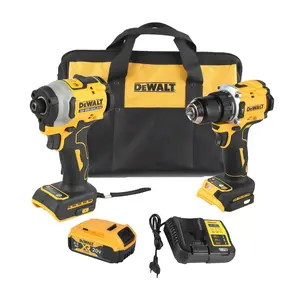 DEWALT 20V Lithium Brushless Motor Drill & Impact Driver Combo Kit – High Torque, Cordless Electric Screwdriver & Hand Drill for Auto, Home Repair, & Construction DCF805 DCD850 Tool Box Heavy Duty