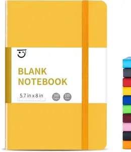 Blank Journal Notebook, A5, 160 Pages 100 Gsm Thick Sketch Books Hardcover Journal for Writing, 5.7 inches x 8 inches Notebooks for Work (Yellow)