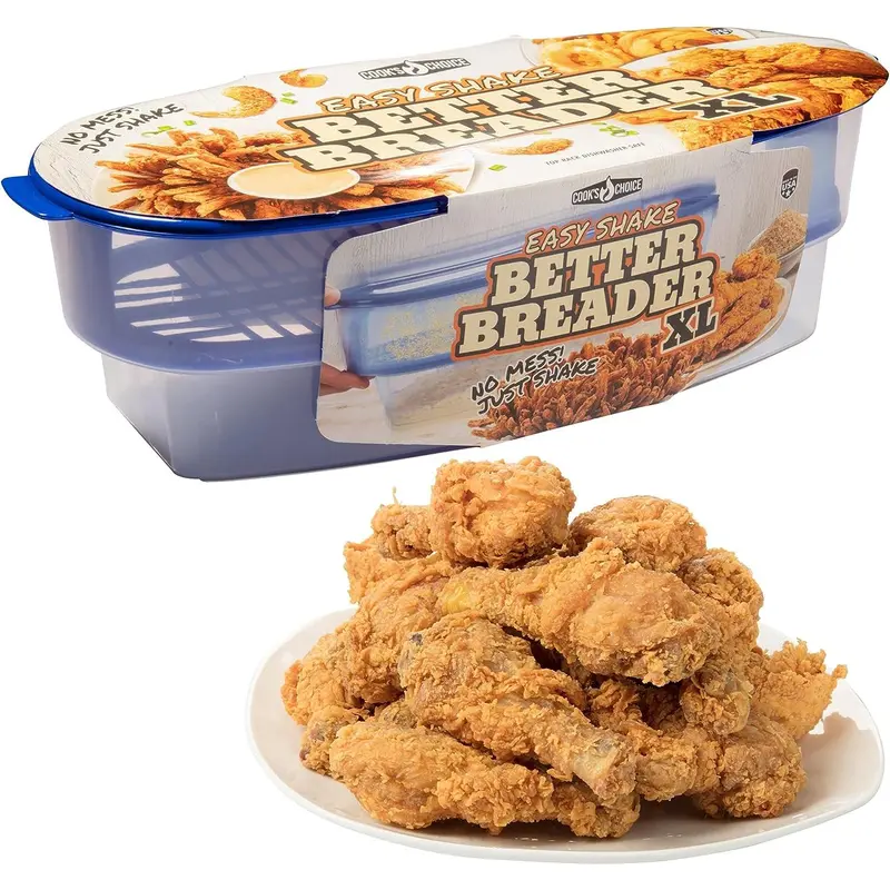 Cook's Choice XL Original Better Breader Batter Bowl- All-in-One Mess Free Breading Station Tool- Great for Parties & Easy Cooking