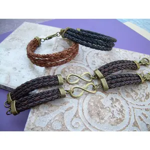 His and Hers Infinity Bracelets, Couples Bracelets, Couples Jewelry, Couples Gift, Set, 2 pcs, Leather Bracelet, Infinity, Bracelet, Jewelry