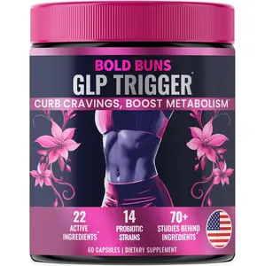 GLP Trigger for Women – Appetite & Craving Support Supplement – 22 Active Ingredients & 14 Probiotic Strains - with Supresa, Berberine, Green Tea, Estrogen Support(60 Vegan Capsules)