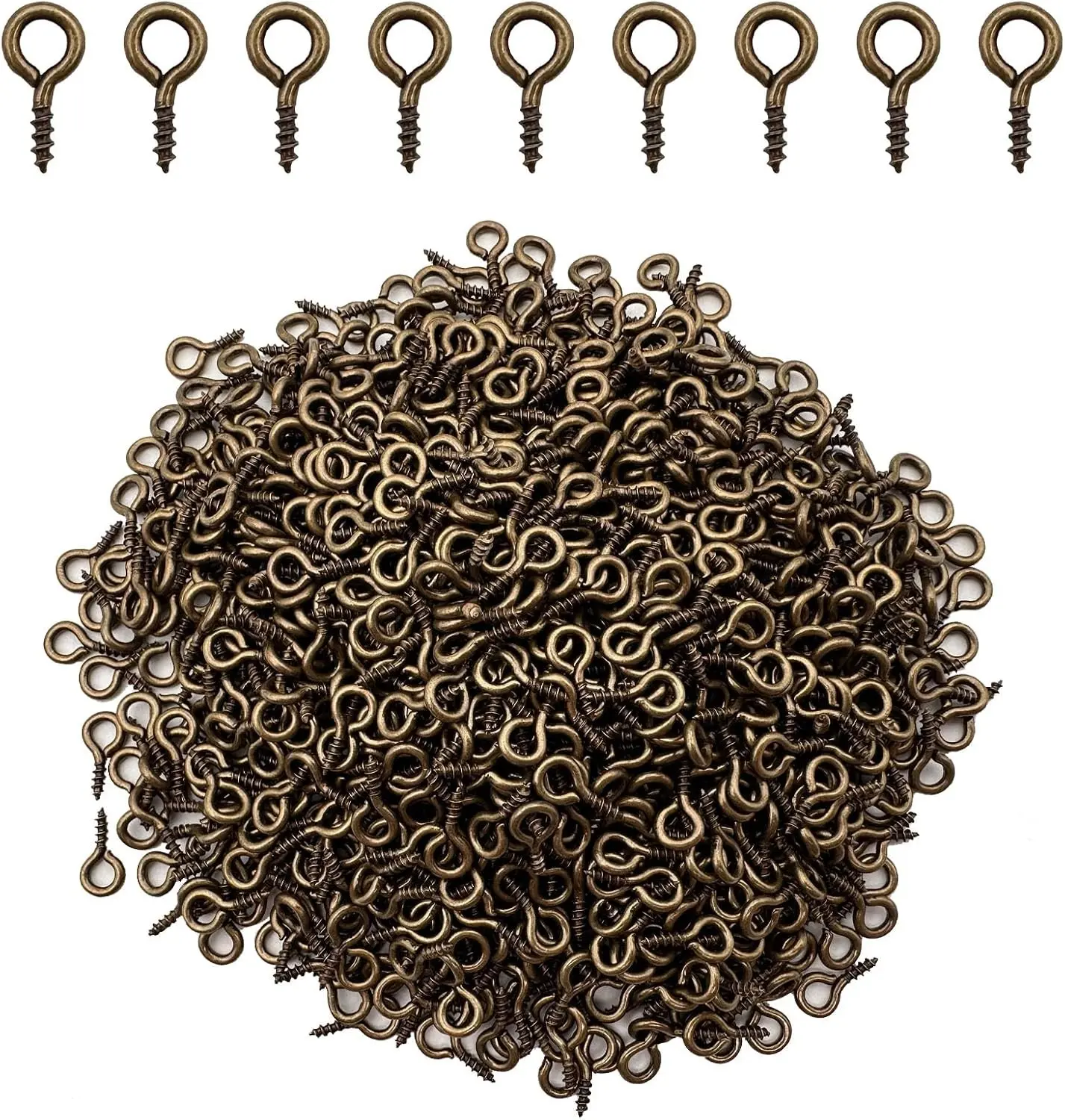 1000 Pcs Small Eye Pins Screws Jewelry Making Eyelets Pins for Craft Bronze 10 x 5mm