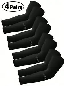 4 pairs of unisex arm sleeves, Arm Cuffs, warm, unisex sports arm sleeves, sun protection and UV protection, hand coverage, suitable for running, fishing, cycling, sports, summer