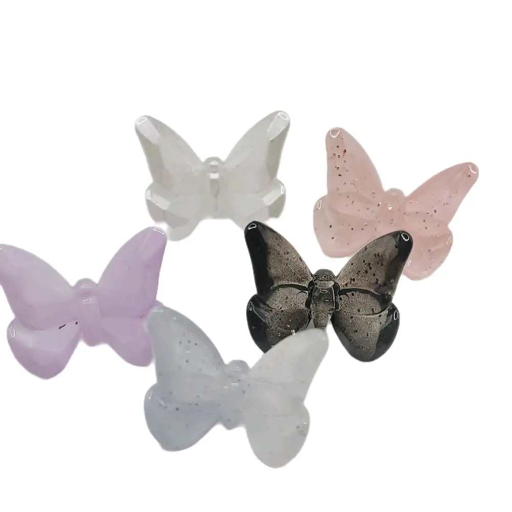 Acrylic Mixed-Color Butterfly Beads for DIY Crafts and Beadable Pens