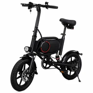 Foldable Electric Bike for Adults, 20MPH Lightweight Mini Ebike with 25-Mile Range, 14” Portable Dual Seat E-Bike for Commuting & Campus Riding f12
