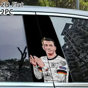 2-Pack Dortmund Very Beautiful and Fun Center Pillar Stickers, Creative B-Pillar Protective Film and Stickers, Suitable for Decorating Your