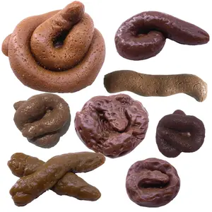 Boao 8 Pcs Realistic Dog Poop Toy Fake Turd for Halloween & April Fools' Day Practical Joke Gags Party Supplies Mini Poop Figurines Classic Brown Rubber Poop Fun Sypplies - Artificial Imitation