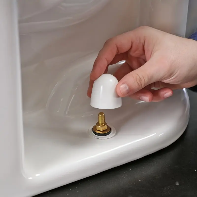 2pcs Universal Toilet Bolt Covers, Toilet Accessories Cover, Round Plastic Push-in Toilet Bolt Covers with Extra Washers, Easy To Install, Toilet Bolt Caps