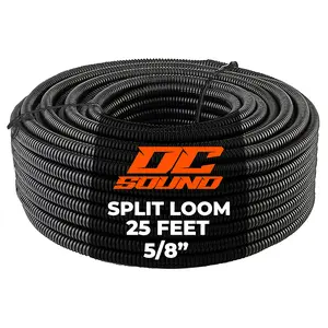 DC Sound 5/8" 15mm 25 Feet Split Wire Loom Cable Sleeves Conduit Protective Tubing