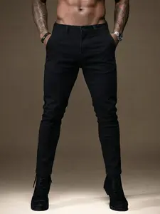 Men's Slim Fit Denim Jeans, Mid-Waist Casual Style, Durable and Comfortable, Perfect for Daily Wear and Outdoor Activities