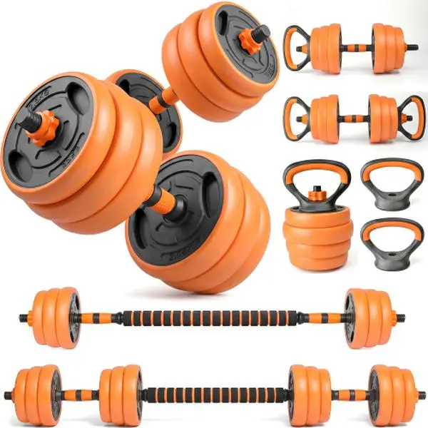 66LB Adjustable Dumbbells Set - 4-in-1 Convertible Metal Handle Barbell Dumbbells for Home Gym, Resistance Training, Full-Body Workouts, Arm Strength Training, Toned Arms & Chest Day, Metal Handles, Stackable, Arm Weights Dumbbells