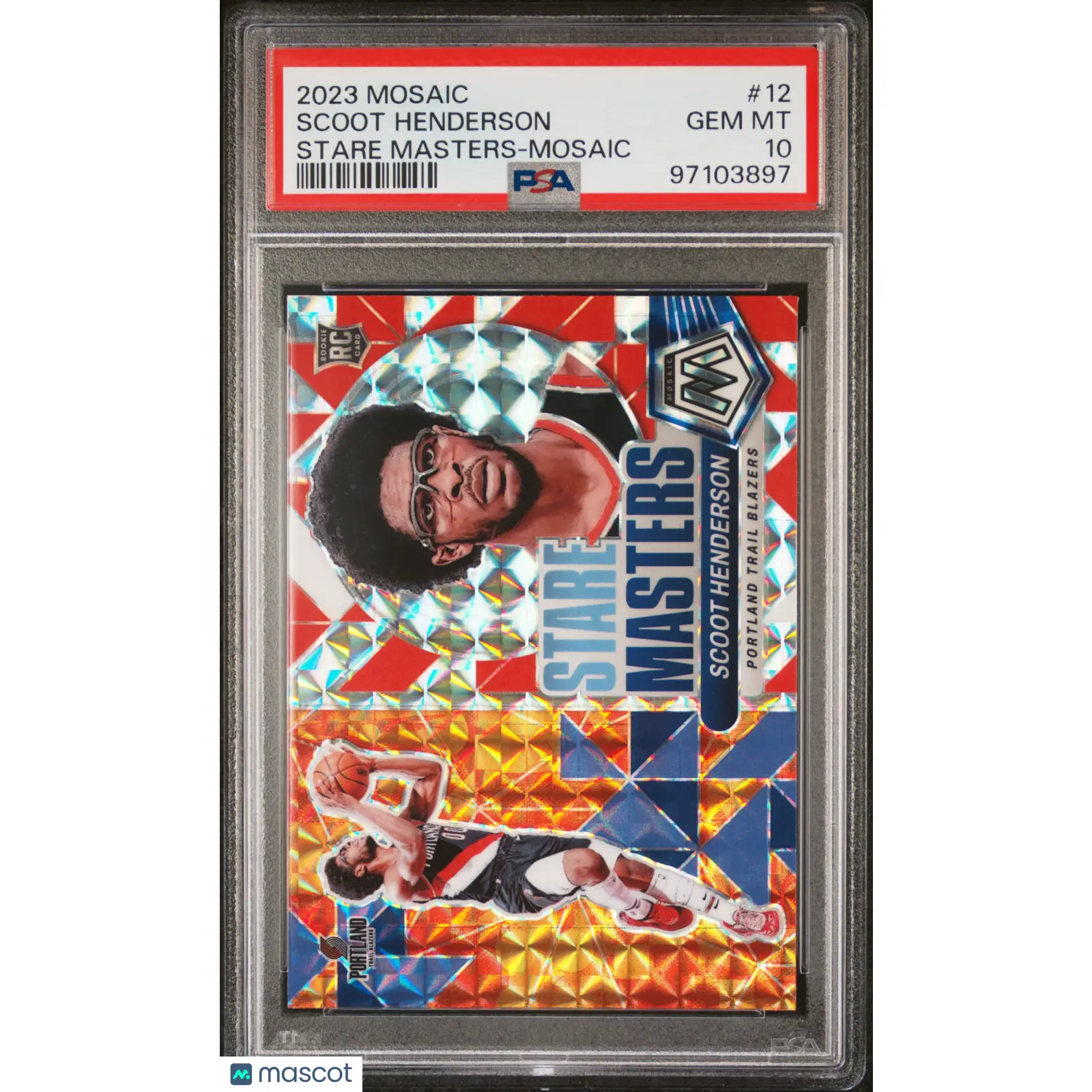 Scoot Henderson PSA 2023 Panini Mosaic Stare Masters #12 10