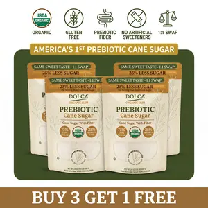 Organic Dolca Slim 4-Pack Bundle | Buy 3 Get 1 Free | Prebiotic Cane Sugar for Baking, Made with Natural Fiber and Cane Sugar | Sweetener Swap, USDA Organic