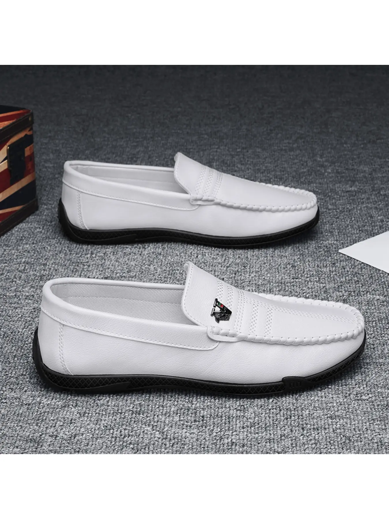 Men's Casual Flat Soft Sole Shoes, Driving Lazy Slip-Ons, Lightweight Non-Slip Business Shoes, Comfortable Daily Wear, Fashionable Loafers