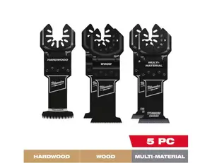 Milwaukee Oscillating Multi-Tool Blade Set w/ Japanese Hardwood Blade (5-Piece) 49-25-1140