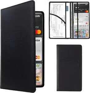 Car Registration and Insurance Holder Registration and Insurance Card Holder Car Essentials for Women Men (Black)