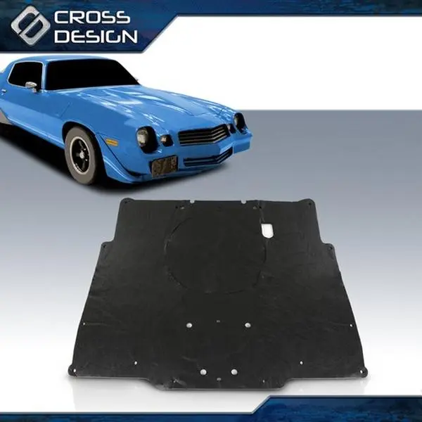 CROSSDESIGN Black Front Hood Insulation Pad Heat Shield, Compatible with 1980-1981 Chevrolet Camaro
