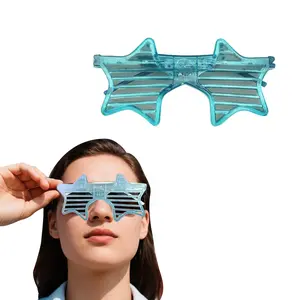 12 Pack LED Star Shutter Glasses Multi Color Flashing Light Up Sunglasses for Fun Party Accessories Batteries Included Perfect for Birthdays Music Festivals School Dances or Holiday Celebrations