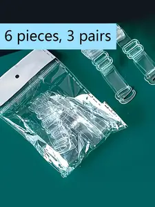 6/10/20pcs Transparent Bra Straps, High Elasticity Adjustable, Women'S Underwear Invisible Removable Shoulder Chain Accessories, Womenswear