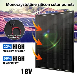 100W 18V Monocrystalline Solar Panel with Aluminum Frame High Efficiency for Home Off-Grid 12V Battery Charging