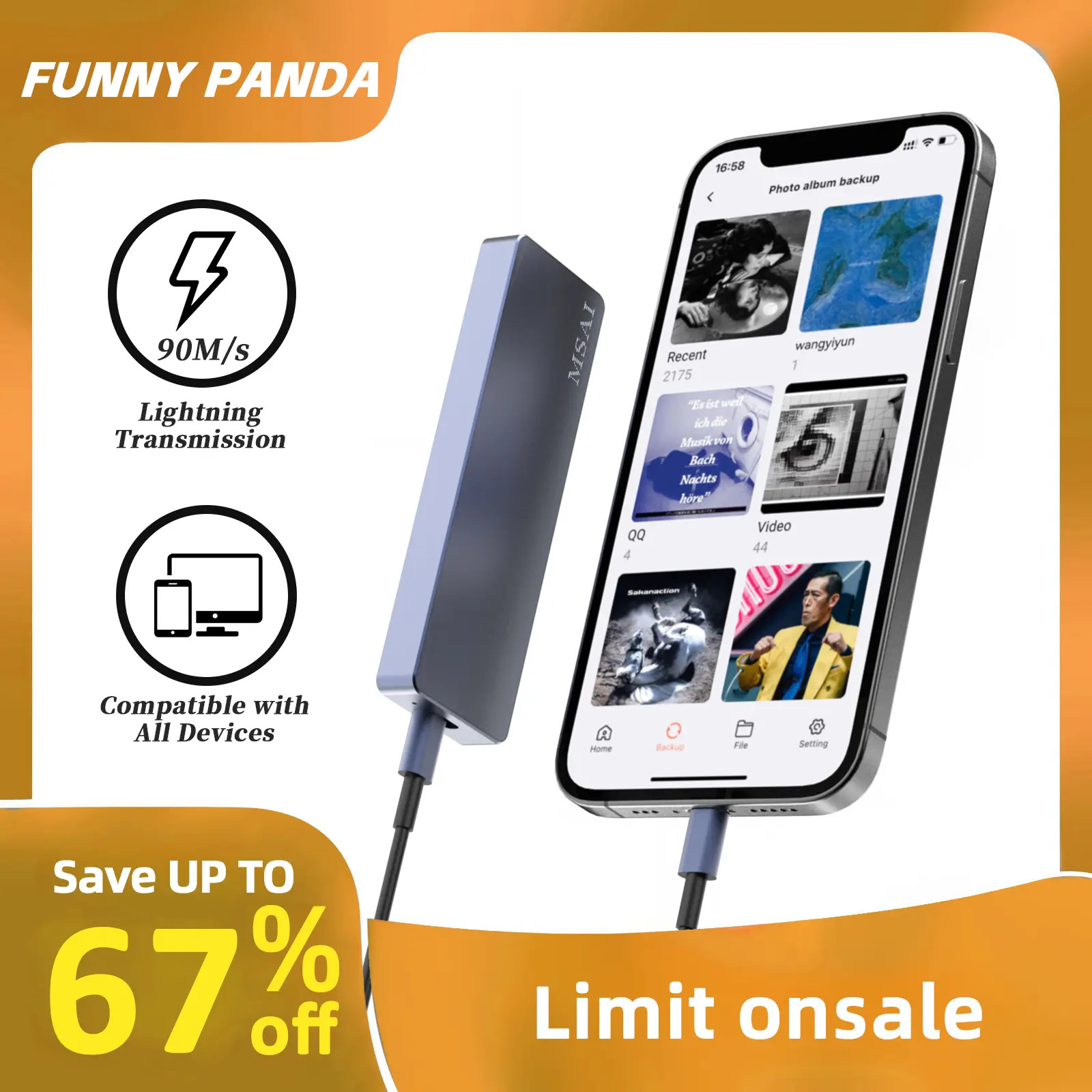 1TB USB Flash Drive | High-Speed USB 3.0 External Storage for iPhone, Android, PC & Mac | Portable Backup for Photos & Videos