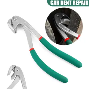Automotive DIY Hack Fender Edge Pliers Tool Heavy Duty Stainless Steel Dent Repair Wheel Eyebrow Crimper Green Handle Garage Essential Gift