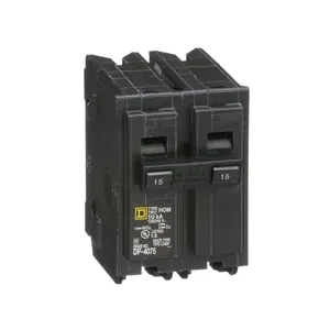 Square D Homeline HOM215 15A Double-Pole 120/240V Circuit Breaker