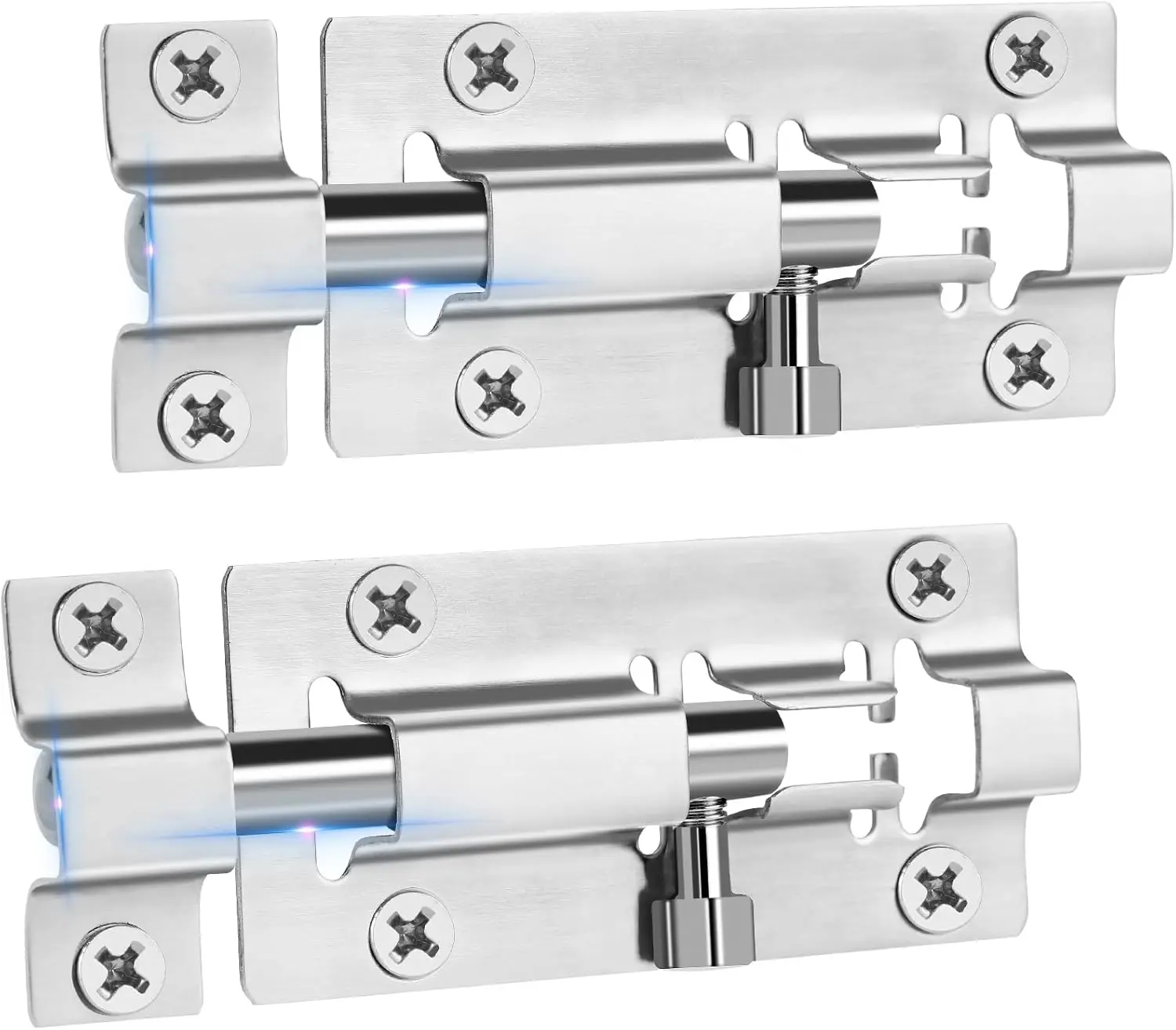 2 Pack Slide Lock, 3 Inch Barrel Bolt Latch,  Door Bolt Lock, Stainless Steel Slide Bolt Latch, Thickened Slide Latch Lock with 12 Screws, Slide Locks for Inside Door
