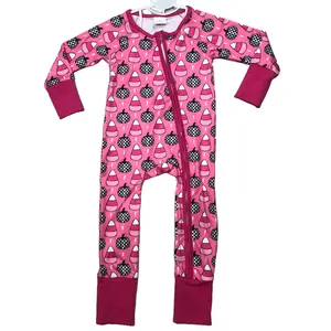 Baby Halloween Romper Pumpkin Pajamas Zip Romper Sleep Wear
