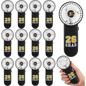 VIHOSE 12 Pcs Sublimation Graduation Mini Portable Fans Blank Grad Small Personal Handheld Fans with Sublimation Blank Sticker Class of 2026 Gifts DIY Graduation Decoration for Grad Party Team Gifts