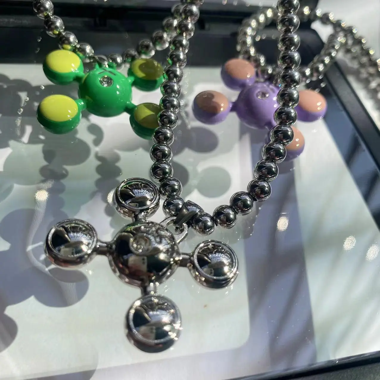 Fashion Four-corner Ball Pendant Necklace Personality Hip Hop Trend Niche Necklace Fine Jewelry Gifts for Men and Women Fashion Four-corner Ball Pendant Necklace Personality Hip Hop Trend Niche Necklace Fine Jewelry Gifts for Men and Women