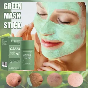 EELHOE Green Tea Solid Mud Mask Stick, Deep Cleansing, Hydrating, Pore-Constricting, Spreadable, Skin Repair Face Mask for Skincare